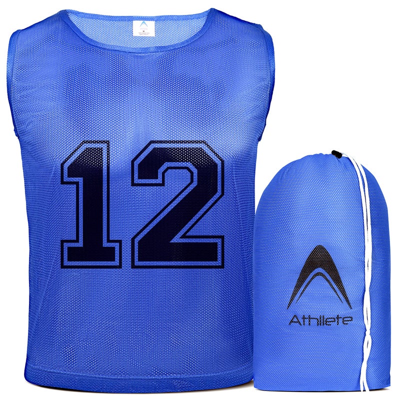 Athllete Boys Scrimmage Vest - Numbered Soccer Pinnies Youth 12 Pack, Medium - Image 5